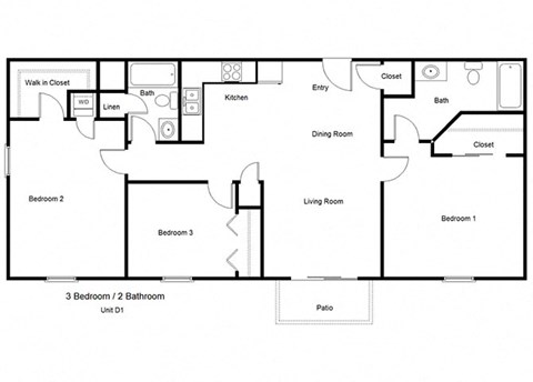 Park Winds_3 Bedroom Floor Plan